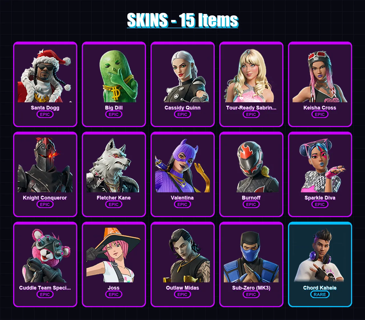 [PC/XBOX/PSN] | Santa Dogg | Big Dill | Cassidy Quinn | 15 skin | Lv238