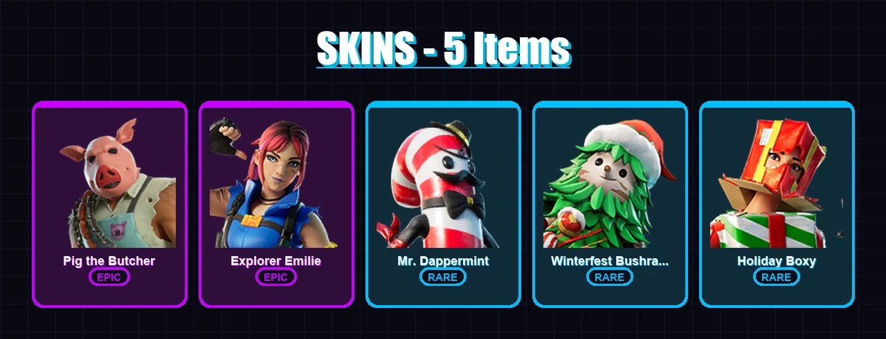 [PC/XBOX/PSN] | Pig the Butcher | Explorer Emilie | Mr. Dappermint | 5 skin | Lv78