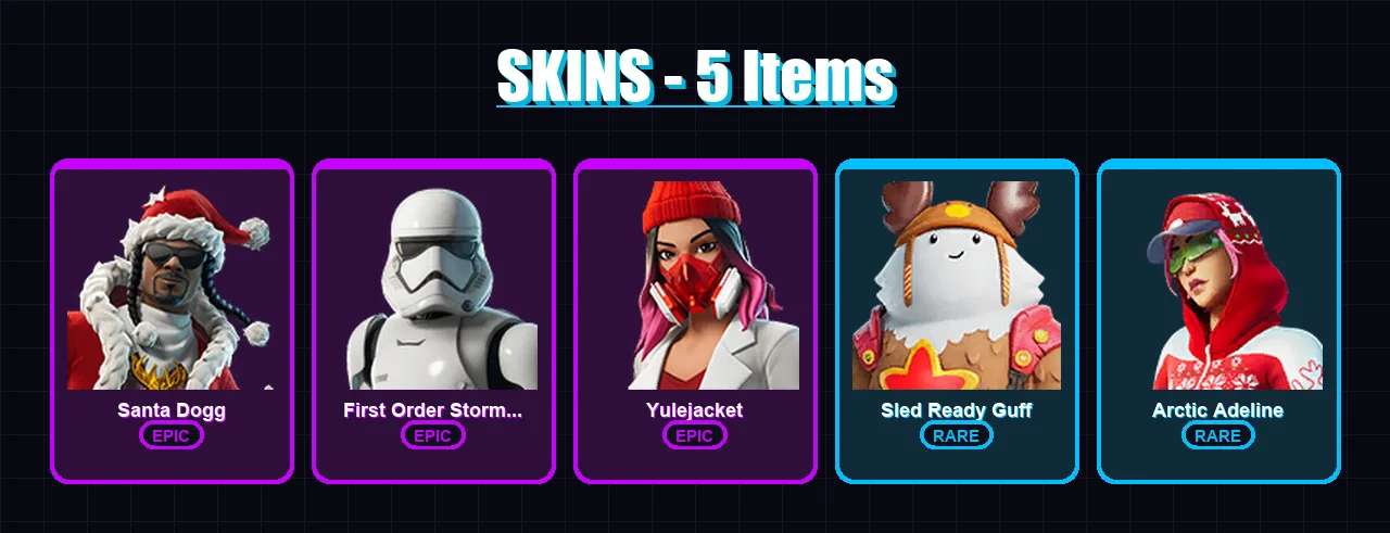 [PS4/PS5/PC] | Santa Dogg | First Order Stormtrooper | Yulejacket | 5 skin | Lv97