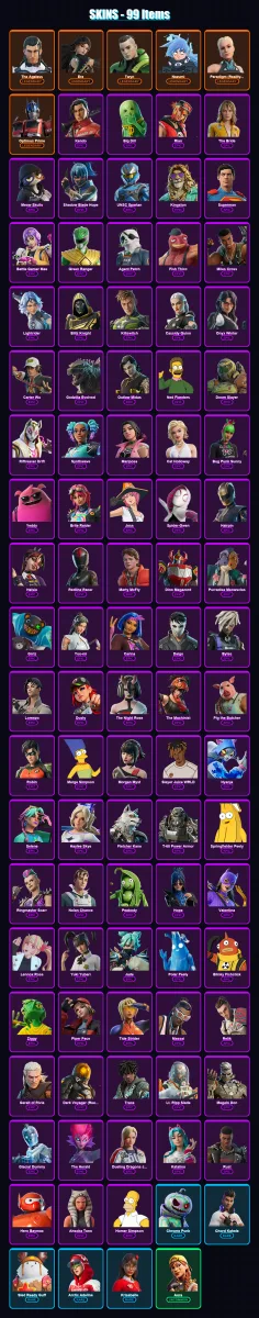 [PC/XBOX] | The Ageless | Era | Twyn | Nezumi | Paradigm (Reality-659) | 99 skin | 154 pickaxe | 117 emote | 124 glider | Lv2026