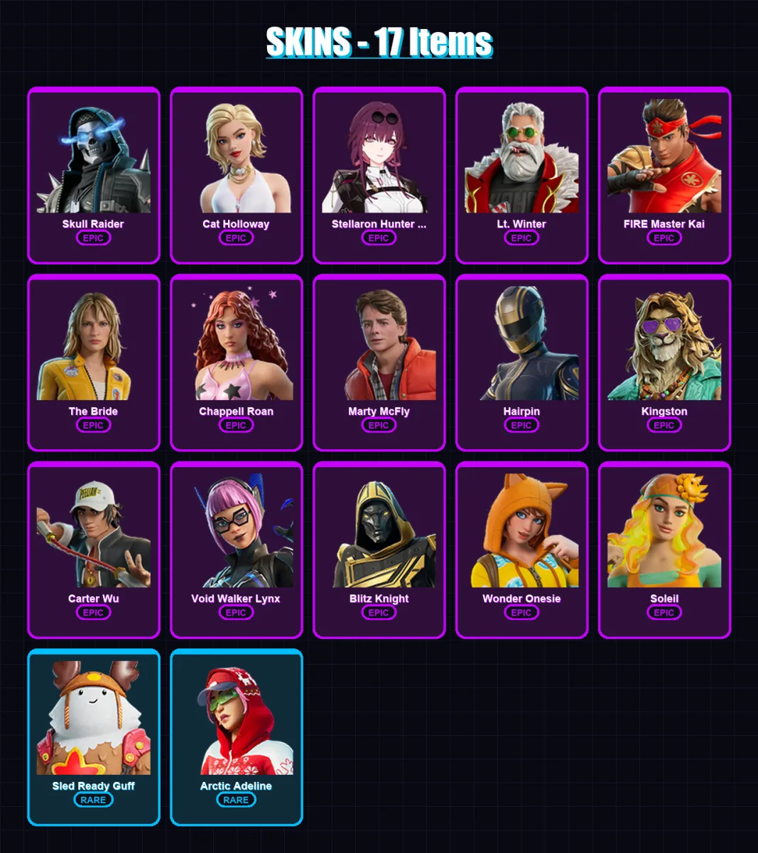 [PC/XBOX/PSN] | Skull Raider | Cat Holloway | Stellaron Hunter Kafka | 17 skin | Lv280