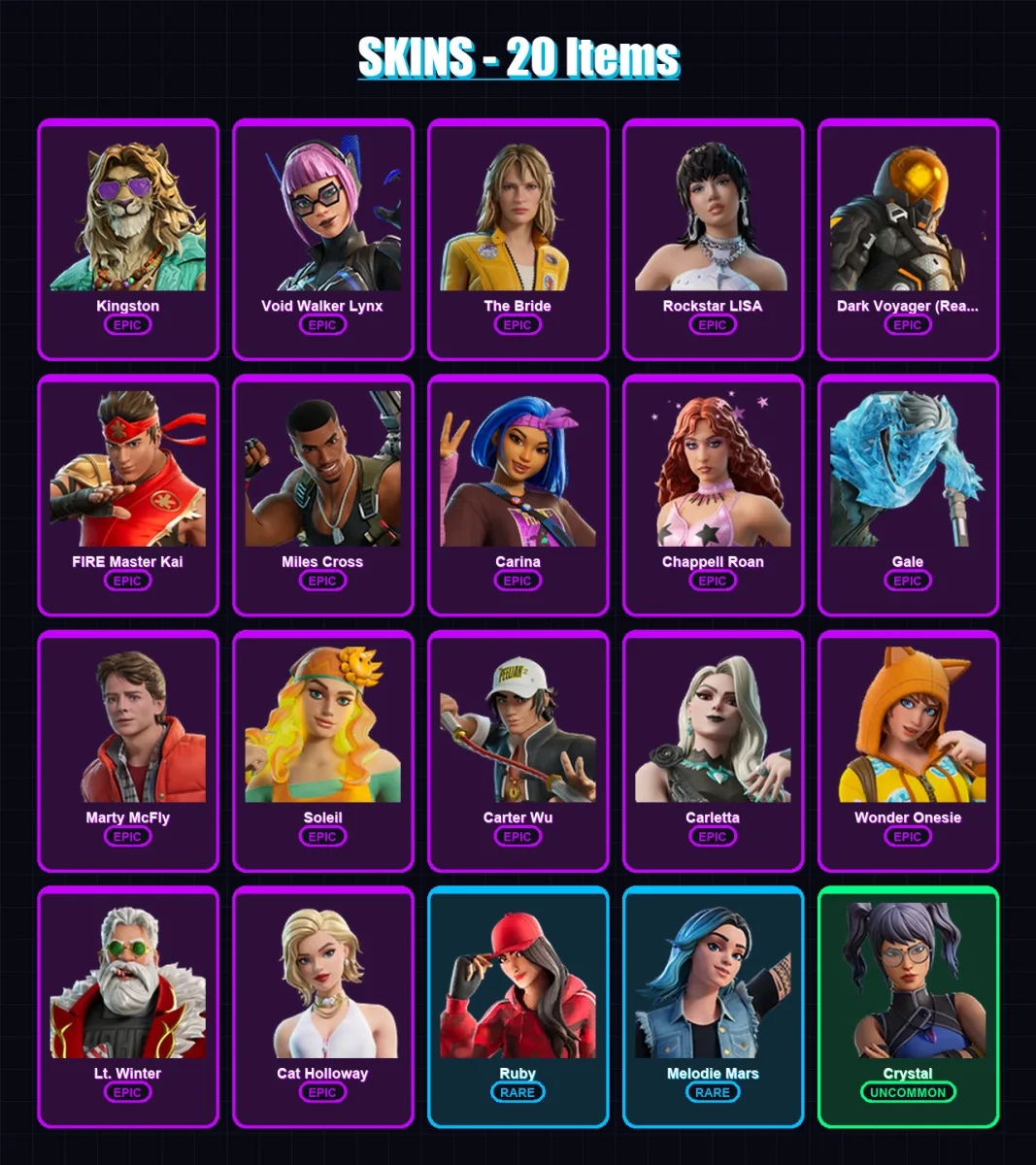 [PC/XBOX/PSN] | Kingston | Void Walker Lynx | The Bride | 20 skin | Lv106