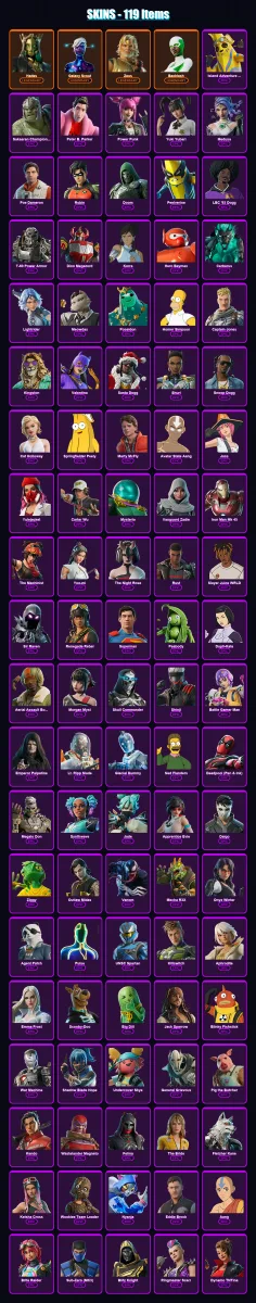 [PC/XBOX/PSN] | Hades | Galaxy Scout | Zeus | Backlash | Island Adventure Peely | 119 skin | 171 pickaxe | 147 emote | 108 glider | Lv2213 — Fortnite account