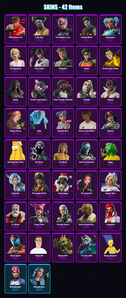 [PC/XBOX/PSN] | FIRE Master Kai | Funk Ops | Void Walker Lynx | Outlaw Midas | Synthwave | 42 skin | 83 pickaxe | 46 emote | 49 glider | Lv654 — Fortnite account
