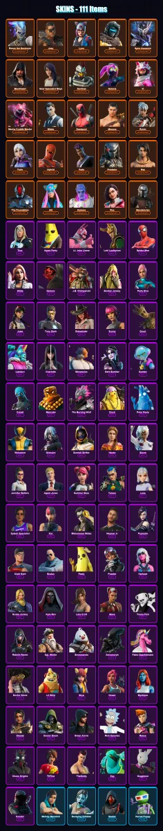 [PC/PSN] | Renzo the Destroyer | Joey | Lynx | Zenith | Spire Assassin | 111 skin | 93 pickaxe | 72 emote | 81 glider | Lv1197