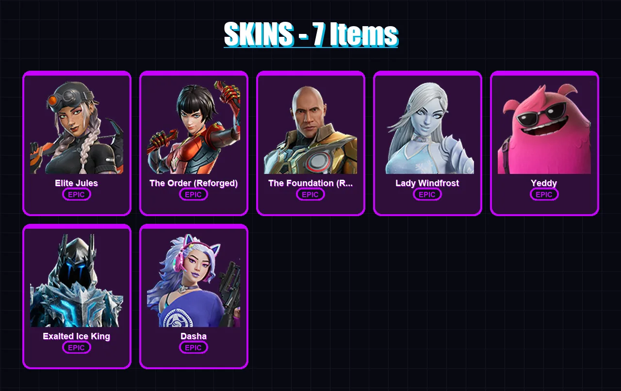 [PC/XBOX/PSN] | Elite Jules | The Order (Reforged) | The Foundation (Reforged) | 7 skin | Lv62