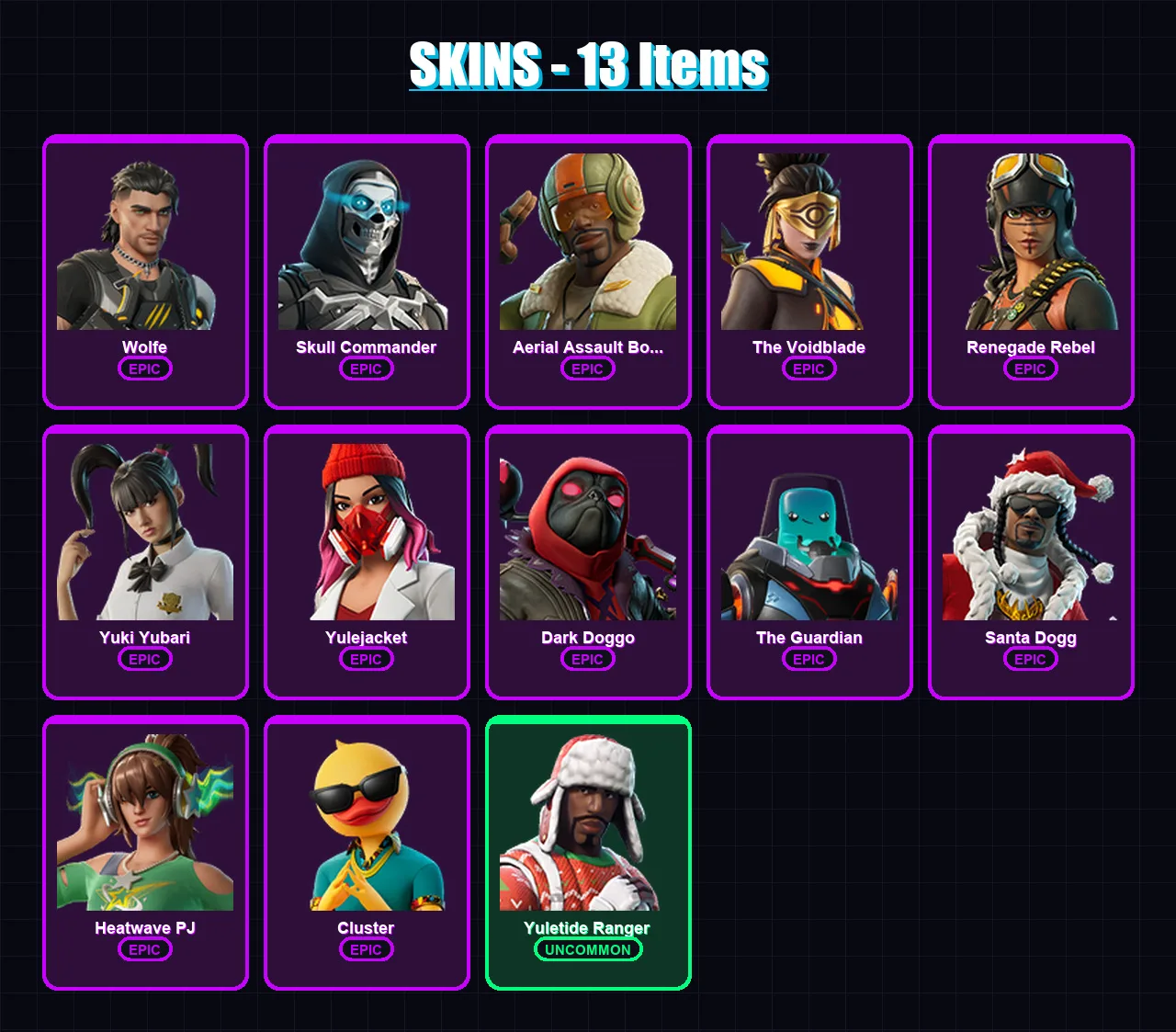 [PS4/PS5/XBOX/PC] | Wolfe | Skull Commander | Aerial Assault Bomber | 13 skin | Lv442
