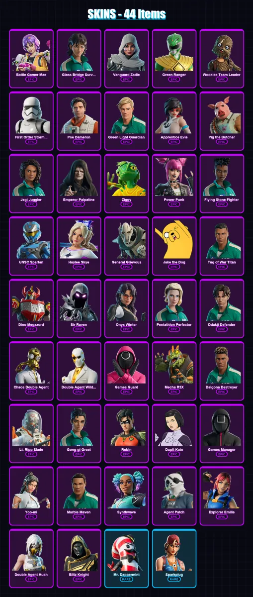 [PC/XBOX/PSN] | Battle Gamer Mae | Glass Bridge Survivor | Vanguard Zadie | 44 skin | Lv653