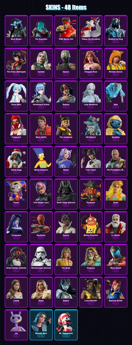 [PC/PSN] | Skull Raider | The Guardian | FIRE Master Kai | 48 skin | Lv201