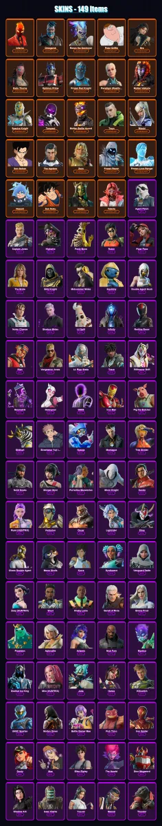 [PC/XBOX] | Inferno | Omegarok | Renzo the Destroyer | Peter Griffin | Era | 149 skin | 195 pickaxe | 131 emote | 144 glider | Lv2261
