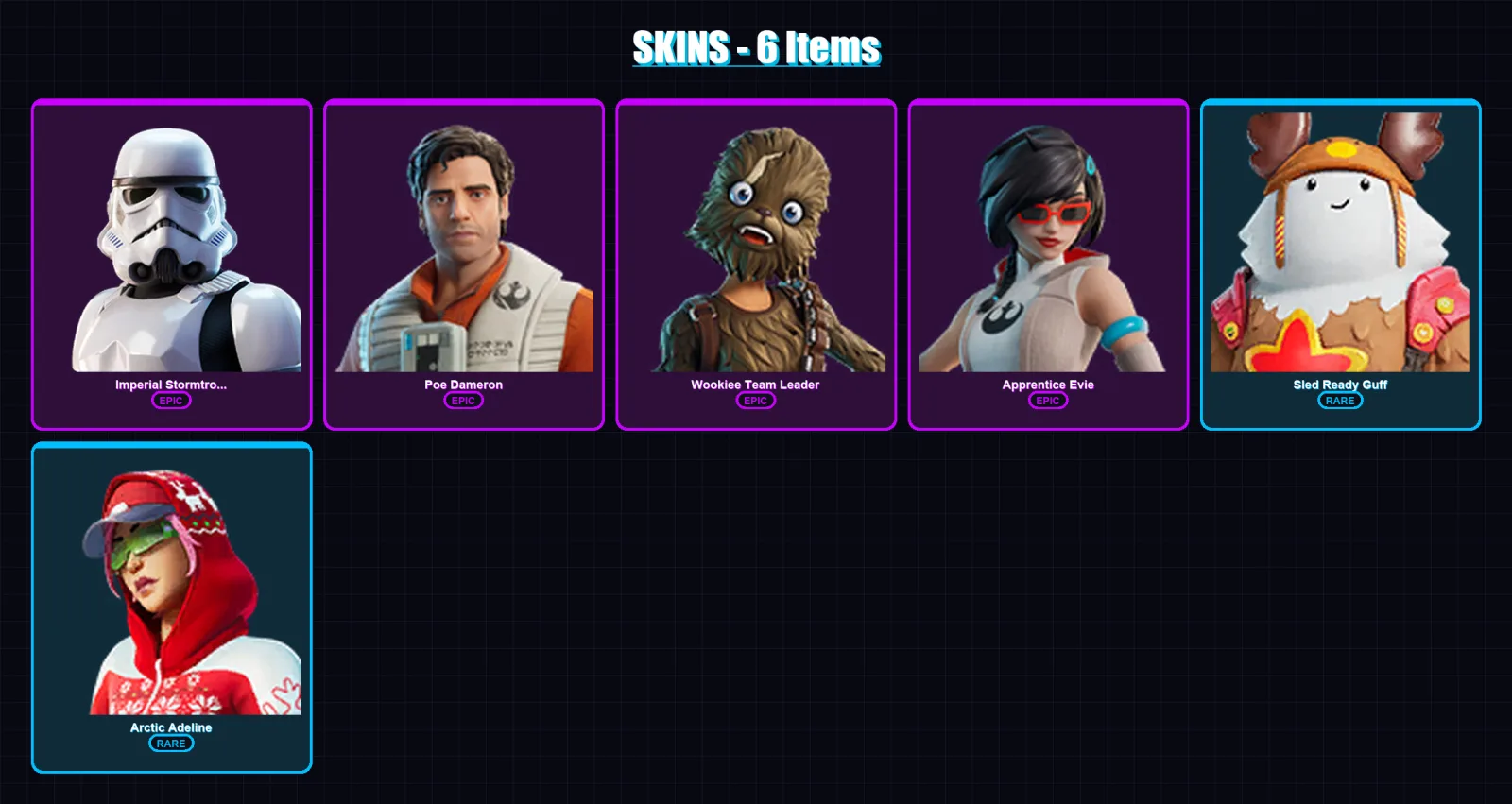 [PC/PSN] | Imperial Stormtrooper | Poe Dameron | Wookiee Team Leader | 6 skin | Lv277