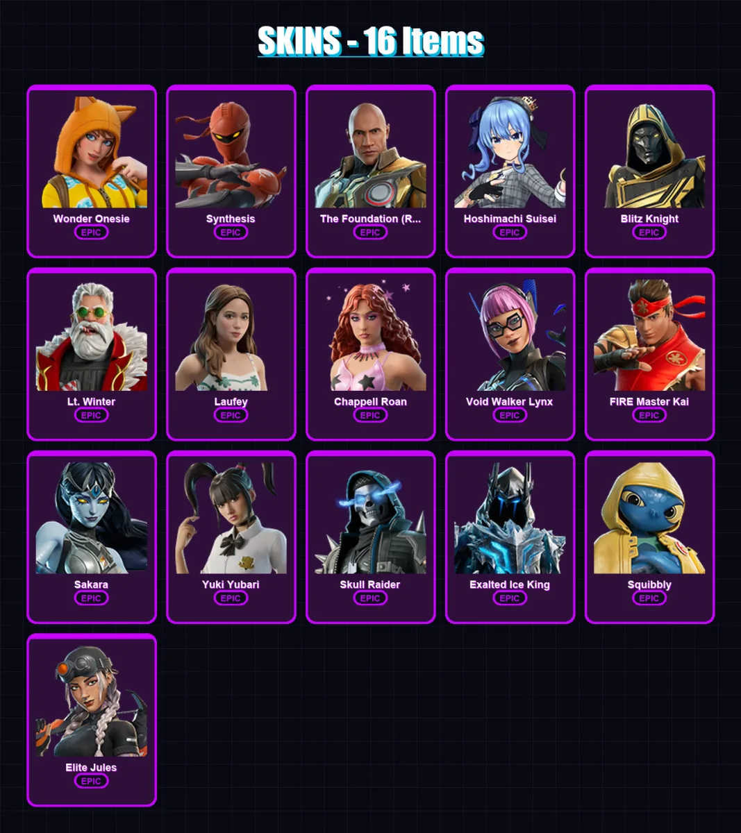 [PC/PSN] | Wonder Onesie | Synthesis | The Foundation (Reforged) | 16 skin | Lv141