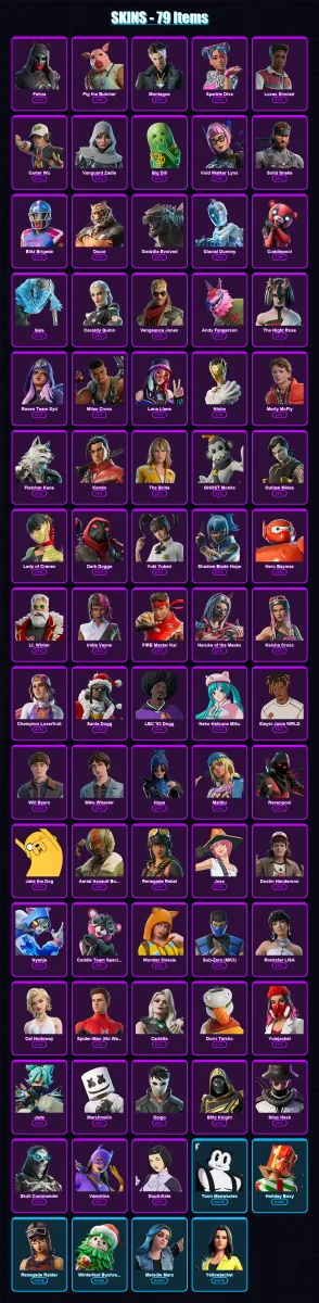 [PC/XBOX/PSN] | Felina | Pig the Butcher | Montague | Sparkle Diva | Lucas Sinclair | 79 skin | 117 pickaxe | 86 emote | 67 glider | Lv1311 — Fortnite account