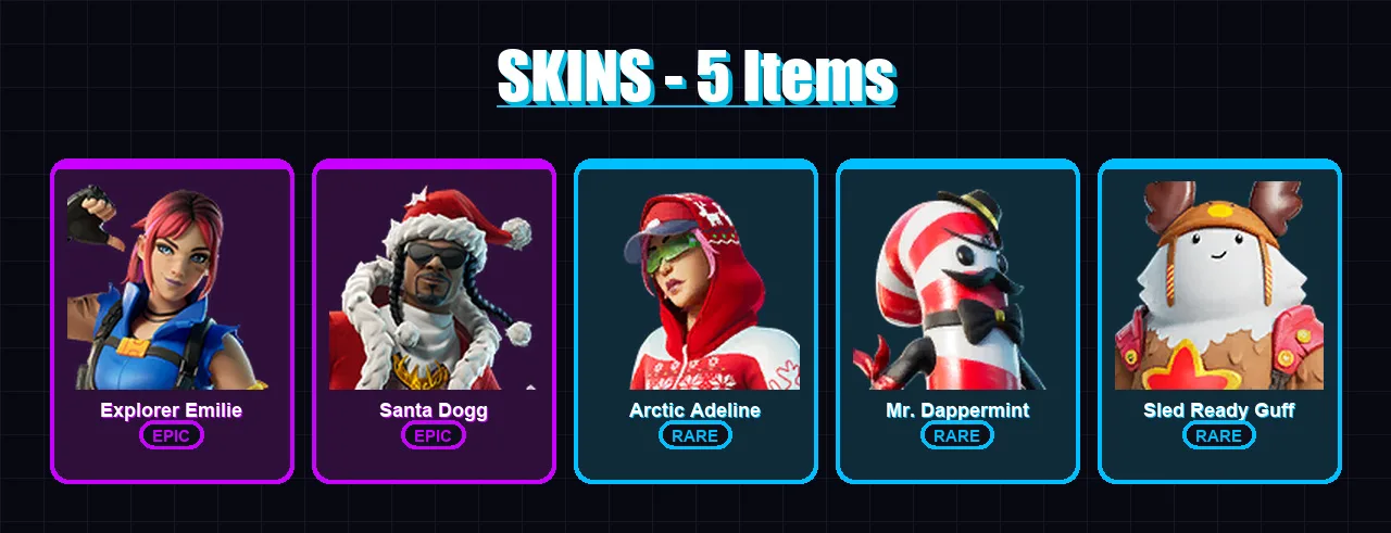 [PS4/PS5/XBOX/PC] | Explorer Emilie | Santa Dogg | Arctic Adeline | 5 skin | Lv132