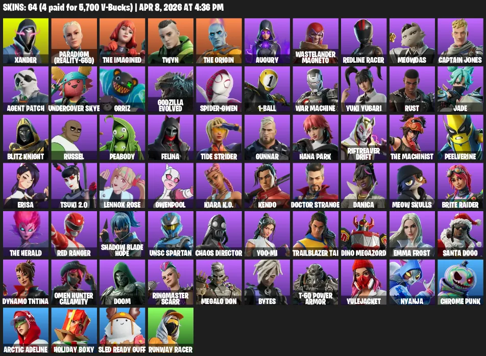 64 Skins | Gwenpool — Fortnite account