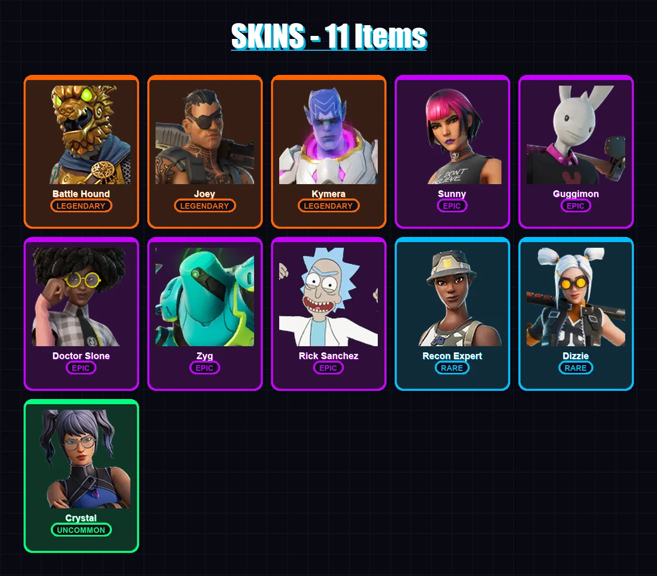 [PS4/PS5/XBOX/PC] | Battle Hound | Joey | Kymera | Sunny | Guggimon | 11 skin | 14 pickaxe | 16 emote | 11 glider | Lv226 — Fortnite account