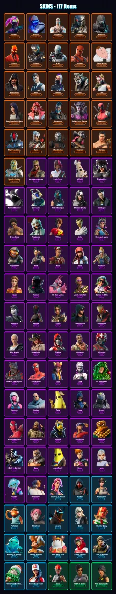 [PC/XBOX/PSN] | Galaxia | Fusion | Ragnarok | Predator | Enforcer | 117 skin | 132 pickaxe | 110 emote | 108 glider | Lv1924