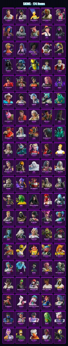 [PS4/PS5/XBOX/PC] | Poe Dameron | Yuki Yubari | Marge Simpson | 174 skin | Lv2607 — Fortnite account