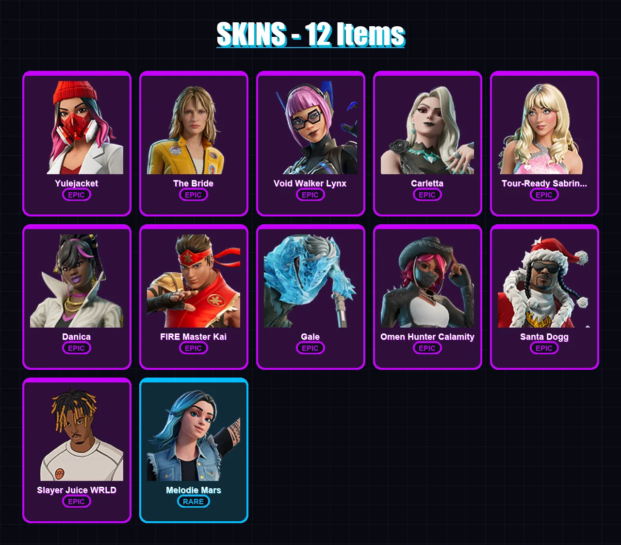 [PC/XBOX/PSN] | Yulejacket | The Bride | Void Walker Lynx | 12 skin | Lv180