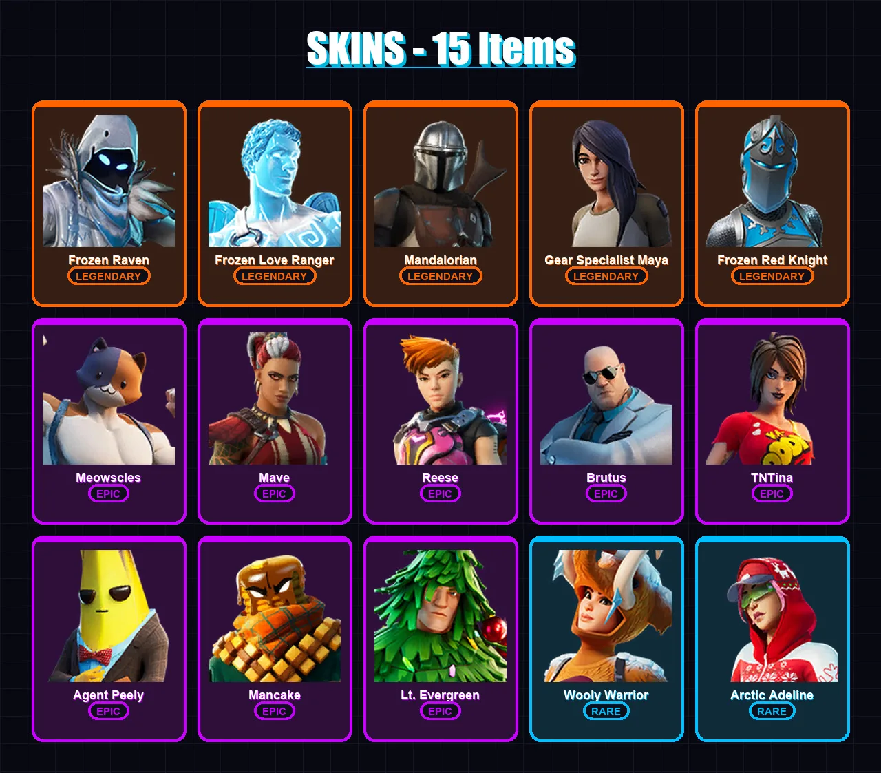 [PC/XBOX] | Frozen Raven | Frozen Love Ranger | Mandalorian | 15 skin | Lv354