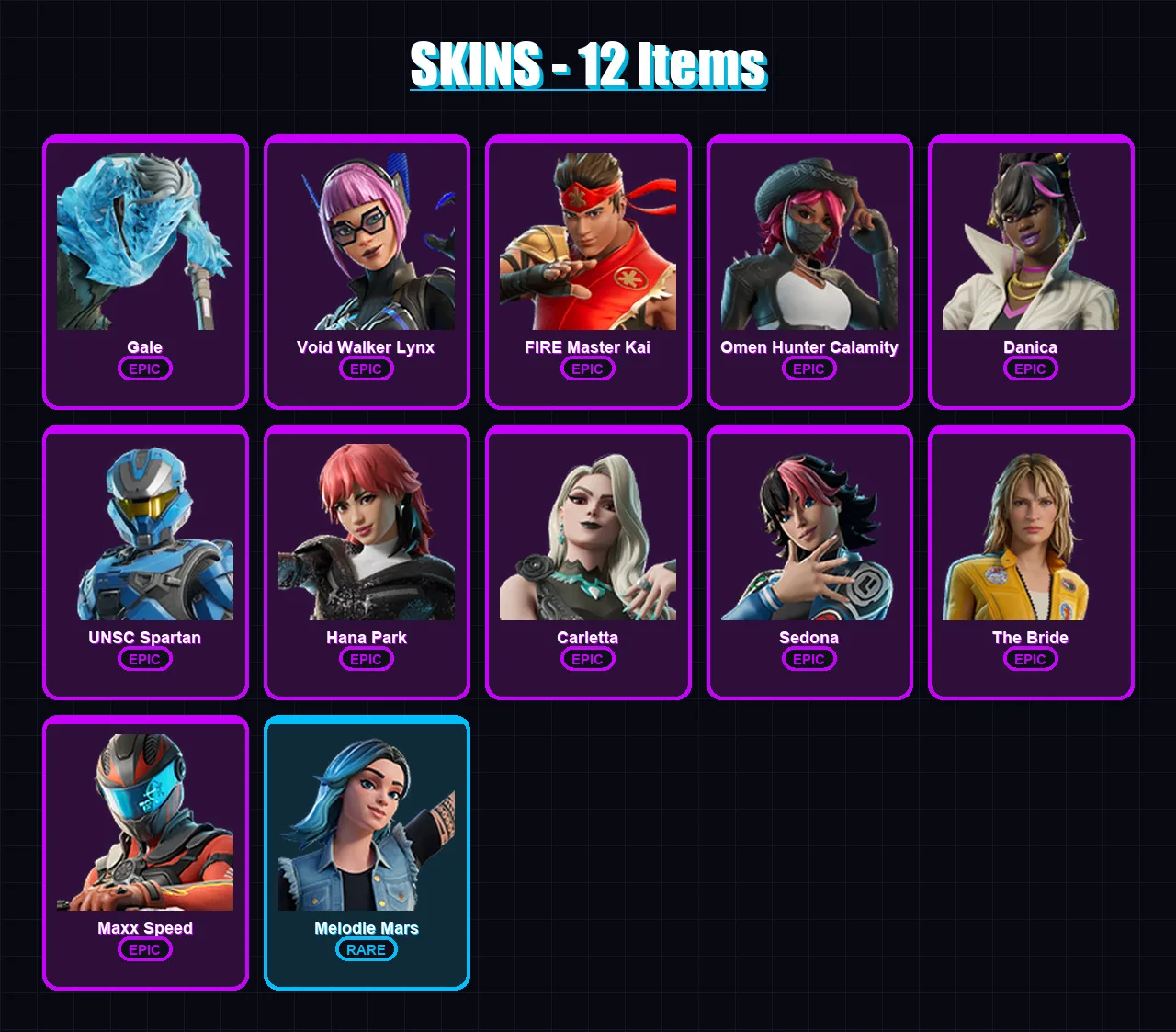 [PC/XBOX/PSN] | Gale | Void Walker Lynx | FIRE Master Kai | Omen Hunter Calamity | Danica | 12 skin | 11 pickaxe | 4 emote | 3 glider | Lv51 — Fortnite account