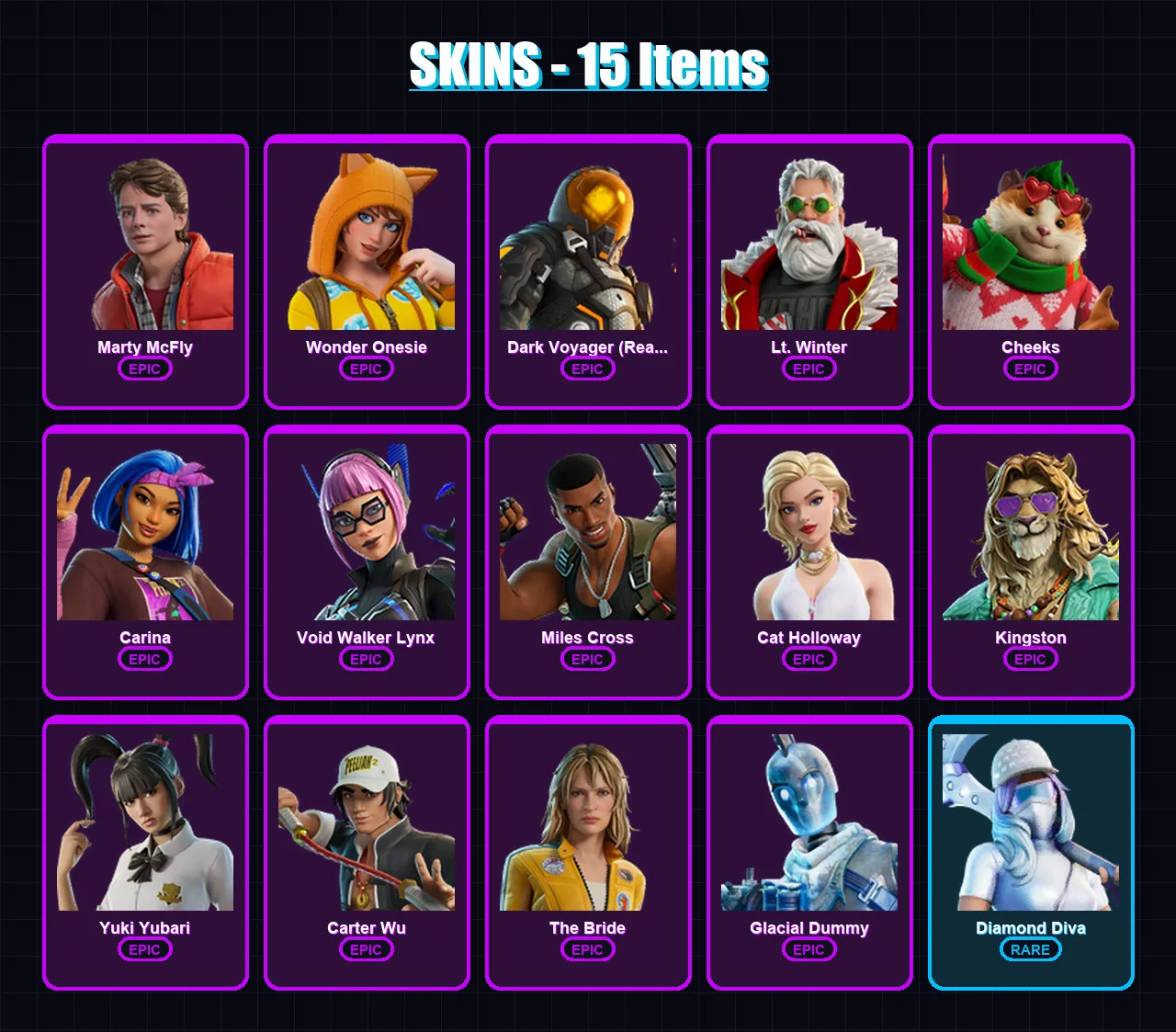 [PC/XBOX/PSN] | Marty McFly | Wonder Onesie | Dark Voyager (Reality Redacted) | 15 skin | Lv347