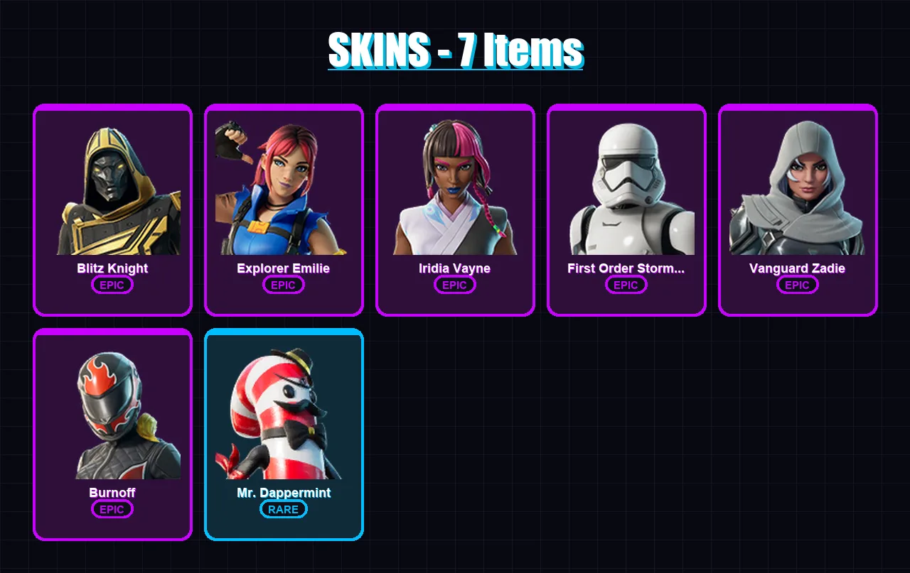 [PC/XBOX/PSN] | Blitz Knight | Explorer Emilie | Iridia Vayne | 7 skin | Lv98