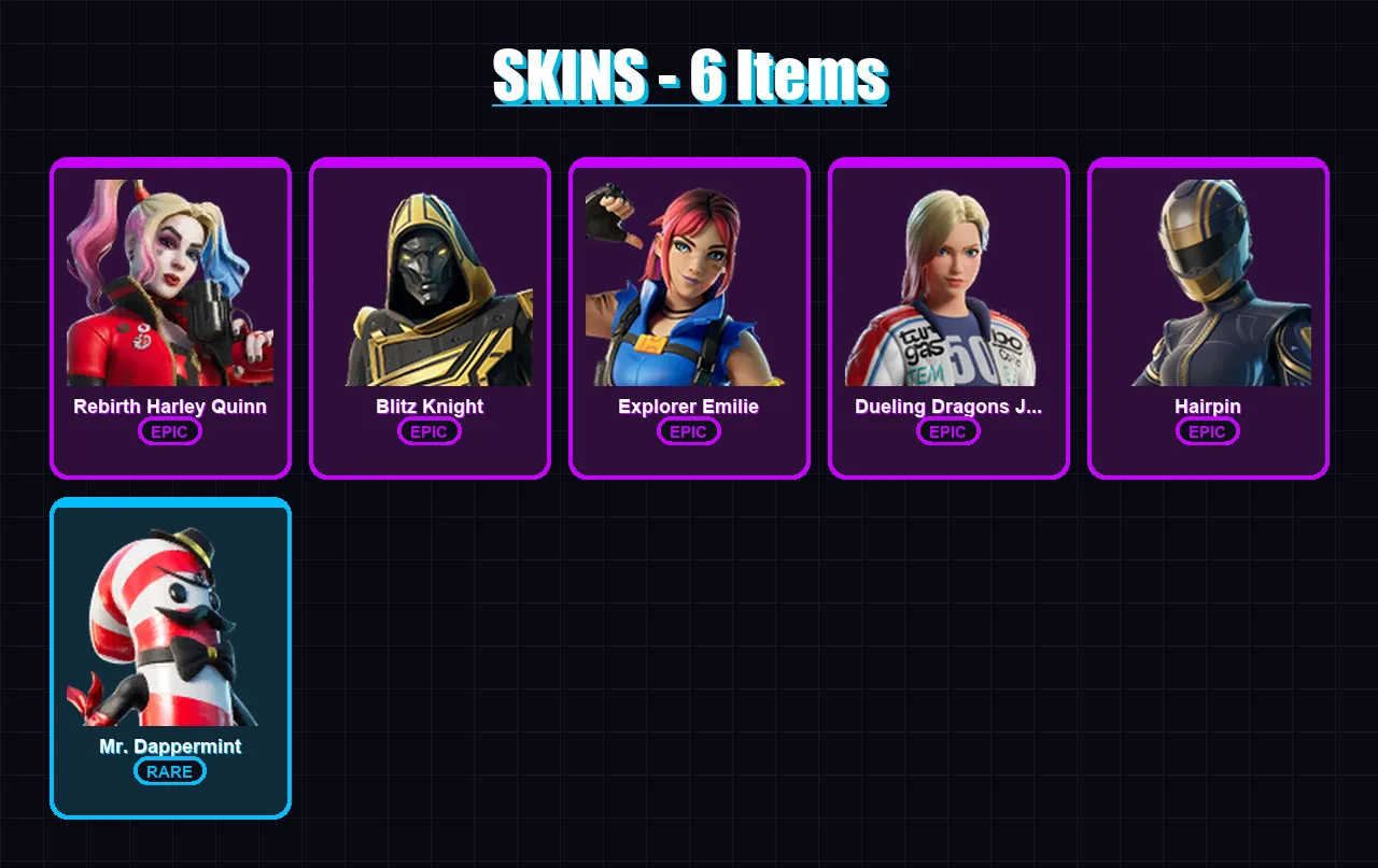 [PS4/PS5/XBOX/PC] | Rebirth Harley Quinn | Blitz Knight | Explorer Emilie | 6 skin | Lv265