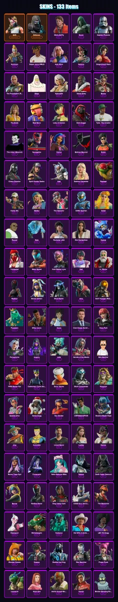 [PS4/PS5/XBOX/PC] | Drift | Enforcer | Marty McFly | Doom | Captain Phasma | 133 skin | 121 pickaxe | 70 emote | 48 glider | Lv478