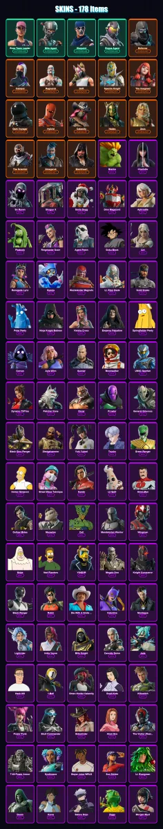 [PS4/PS5/XBOX/PC] | Rose Team Leader | Elite Agent | Warpaint | Rogue Agent | Enforcer | 178 skin | 231 pickaxe | 189 emote | 182 glider | Lv2565