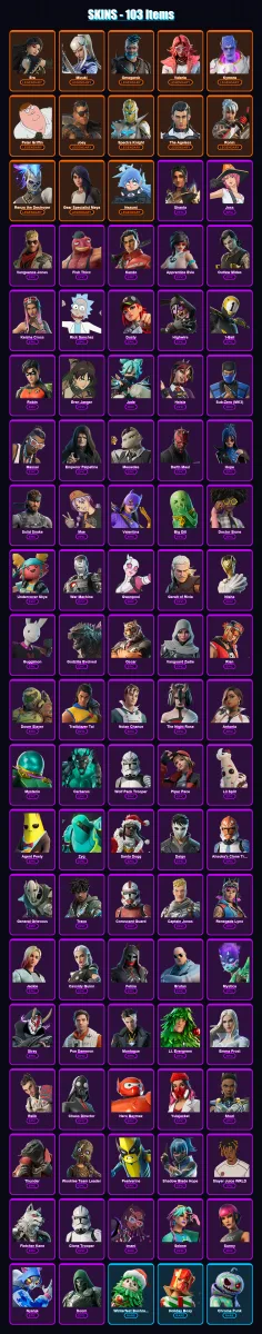 [PC/XBOX/PSN] | Era | Mizuki | Omegarok | Valeria | Kymera | 103 skin | 137 pickaxe | 103 emote | 119 glider | Lv2085