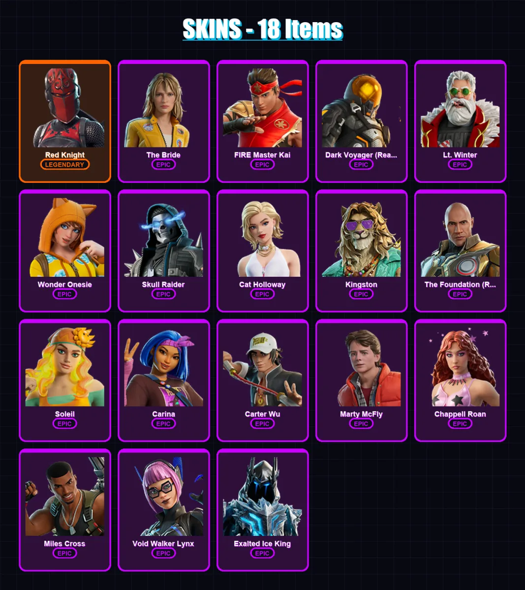 [PS4/PS5/PC] | Red Knight | The Bride | FIRE Master Kai | 18 skin | Lv285