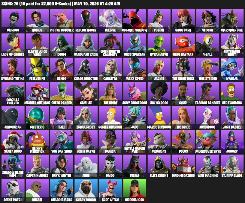 76 Skins | Modena Icon — Fortnite account