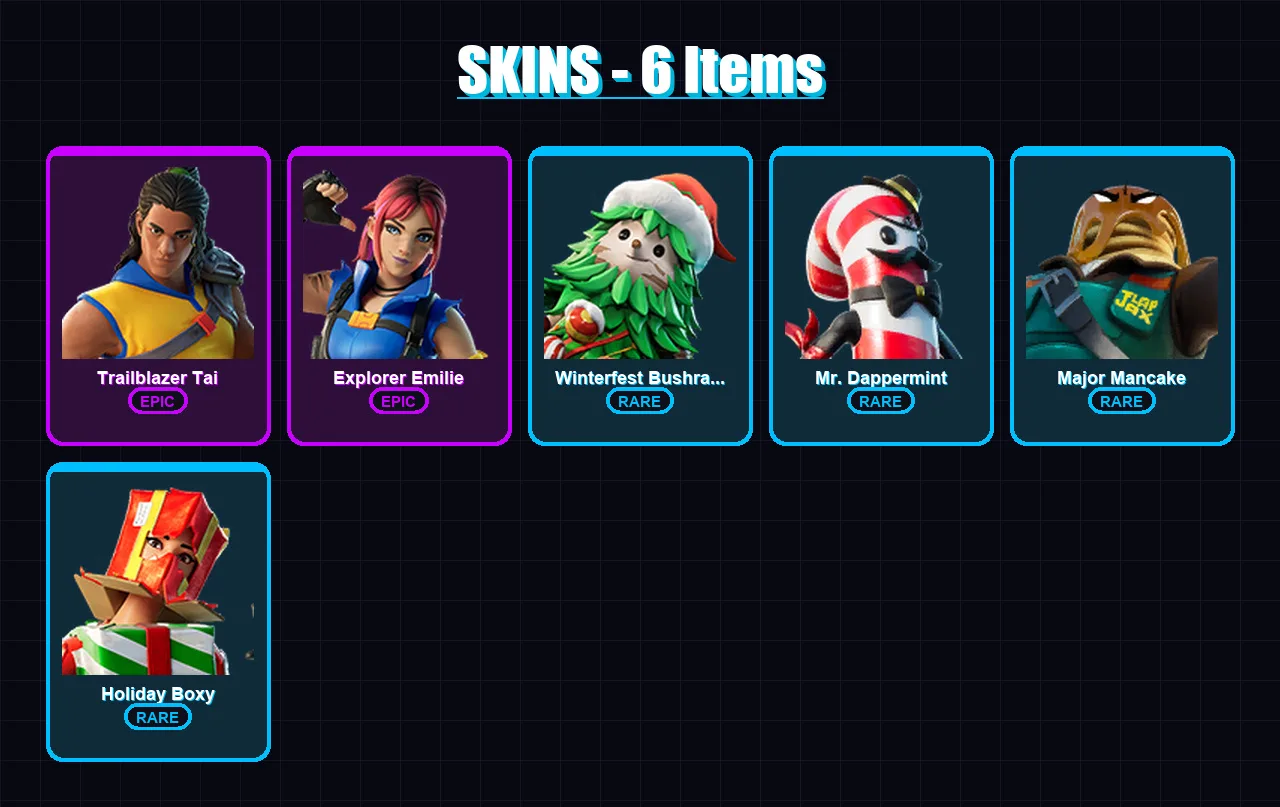 [PC/XBOX/PSN] | Trailblazer Tai | Explorer Emilie | Winterfest Bushranger | 6 skin | Lv99