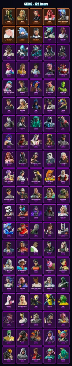 [PC/XBOX] | Hades | Zeus | Polarity | Valeria | Renzo the Destroyer | 125 skin | 179 pickaxe | 134 emote | 102 glider | Lv1802