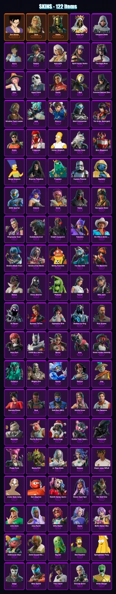 [PS4/PS5/PC] | Son Gohan | Zeus | Hades | Rebel Oro | Vanguard Zadie | 122 skin | 154 pickaxe | 125 emote | 99 glider | Lv1293