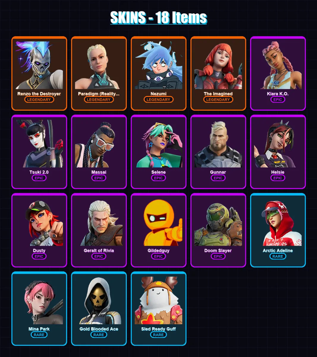 [PC/XBOX/PSN] | Renzo the Destroyer | Paradigm (Reality-659) | Nezumi | 18 skin | Lv209