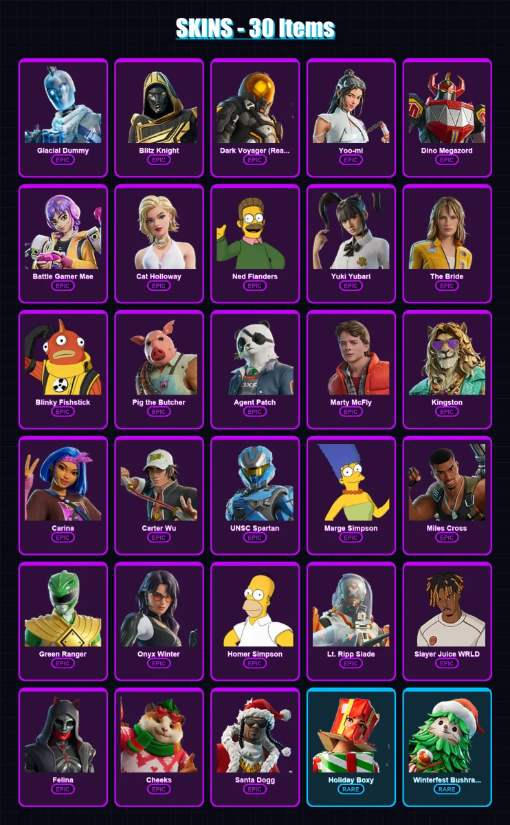 [PC/PSN] | Glacial Dummy | Blitz Knight | Dark Voyager (Reality Redacted) | 30 skin | Lv1296 — Fortnite account