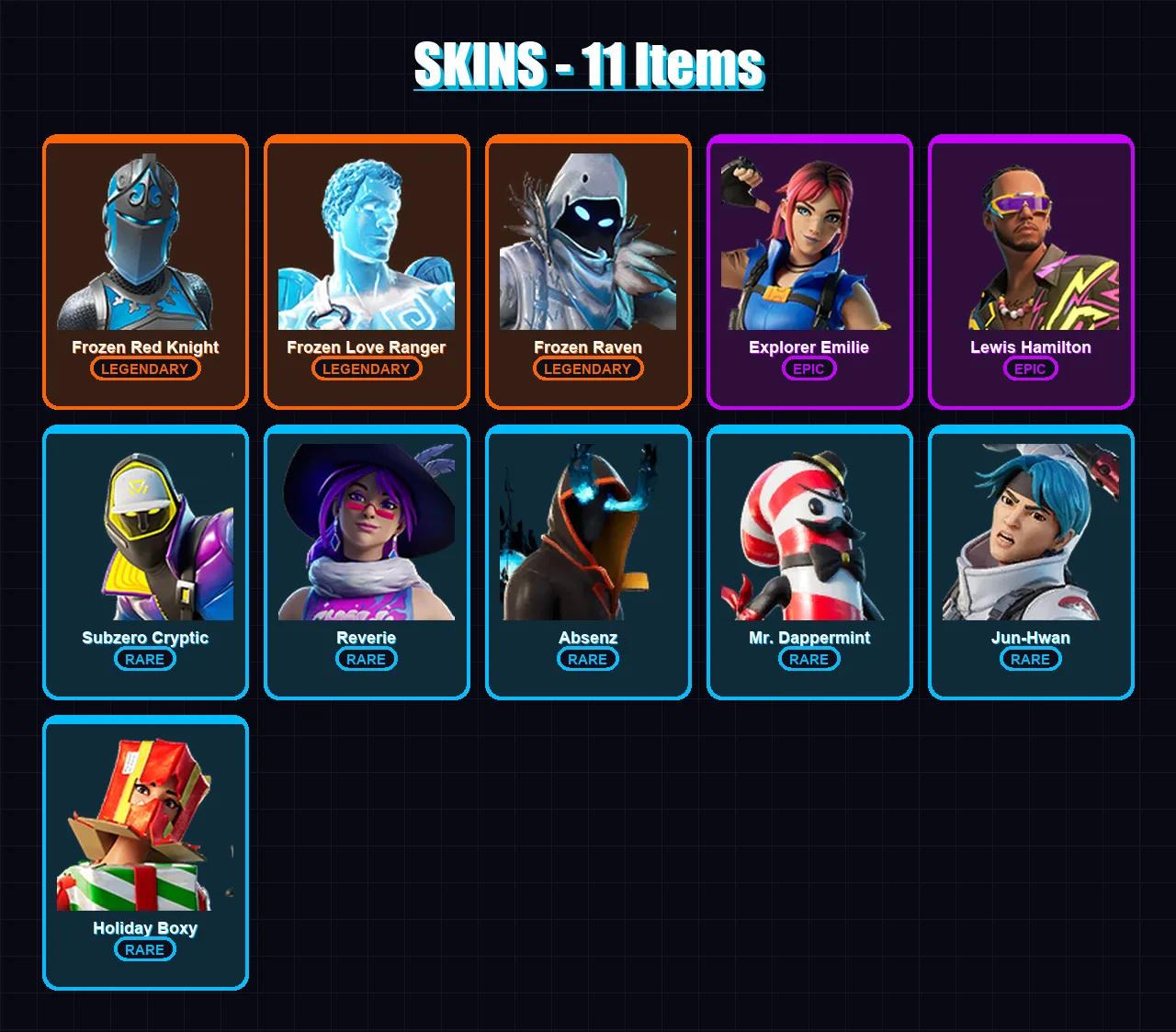 [PS4/PS5/XBOX/PC] | Frozen Red Knight | Frozen Love Ranger | Frozen Raven | 11 skin | Lv203