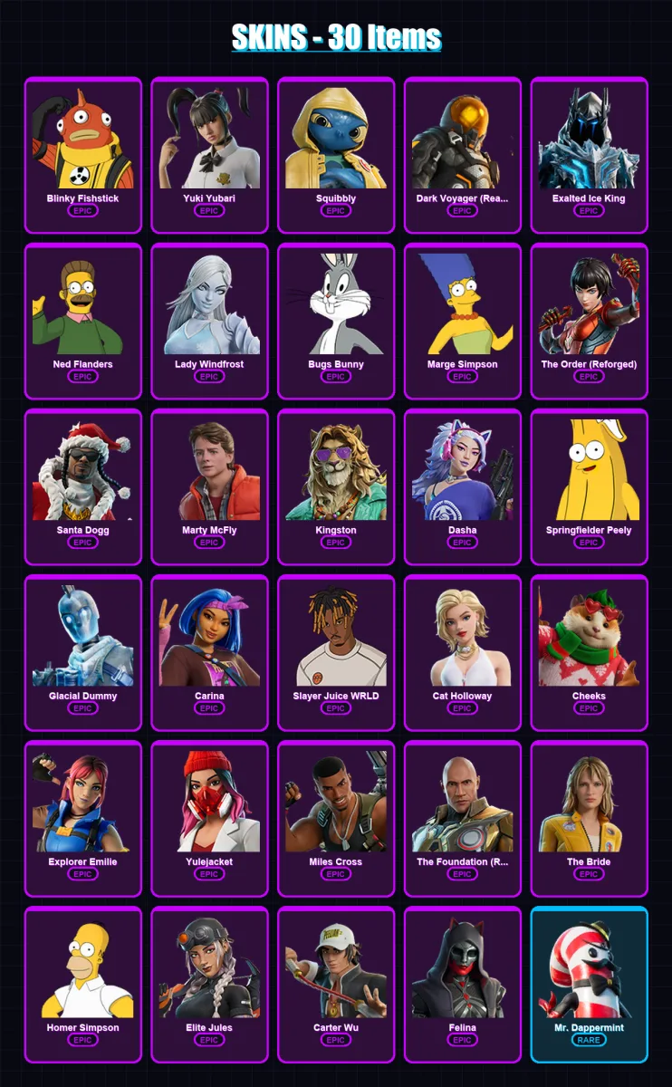 [PC/XBOX/PSN] | Blinky Fishstick | Yuki Yubari | Squibbly | 30 skin | Lv503