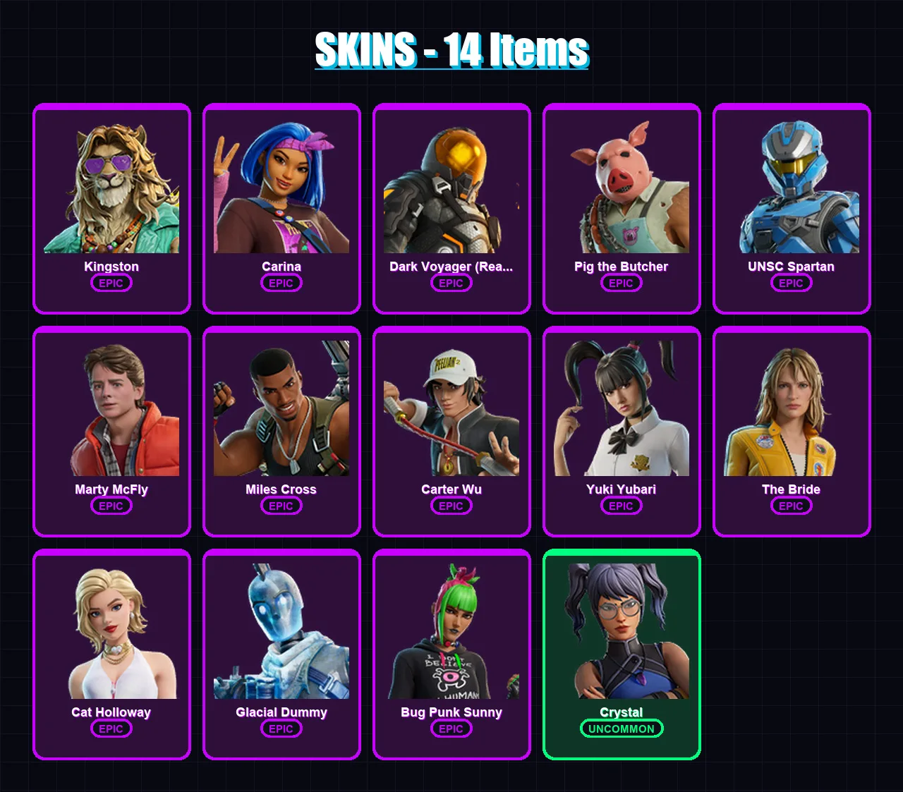 [PC/XBOX/PSN] | Kingston | Carina | Dark Voyager (Reality Redacted) | 14 skin | Lv464