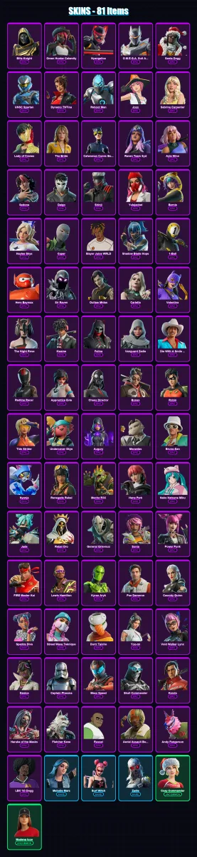[PS4/PS5/XBOX/PC] | Blitz Knight | Omen Hunter Calamity | Nyangelica | 81 skin | Lv385 — Fortnite account
