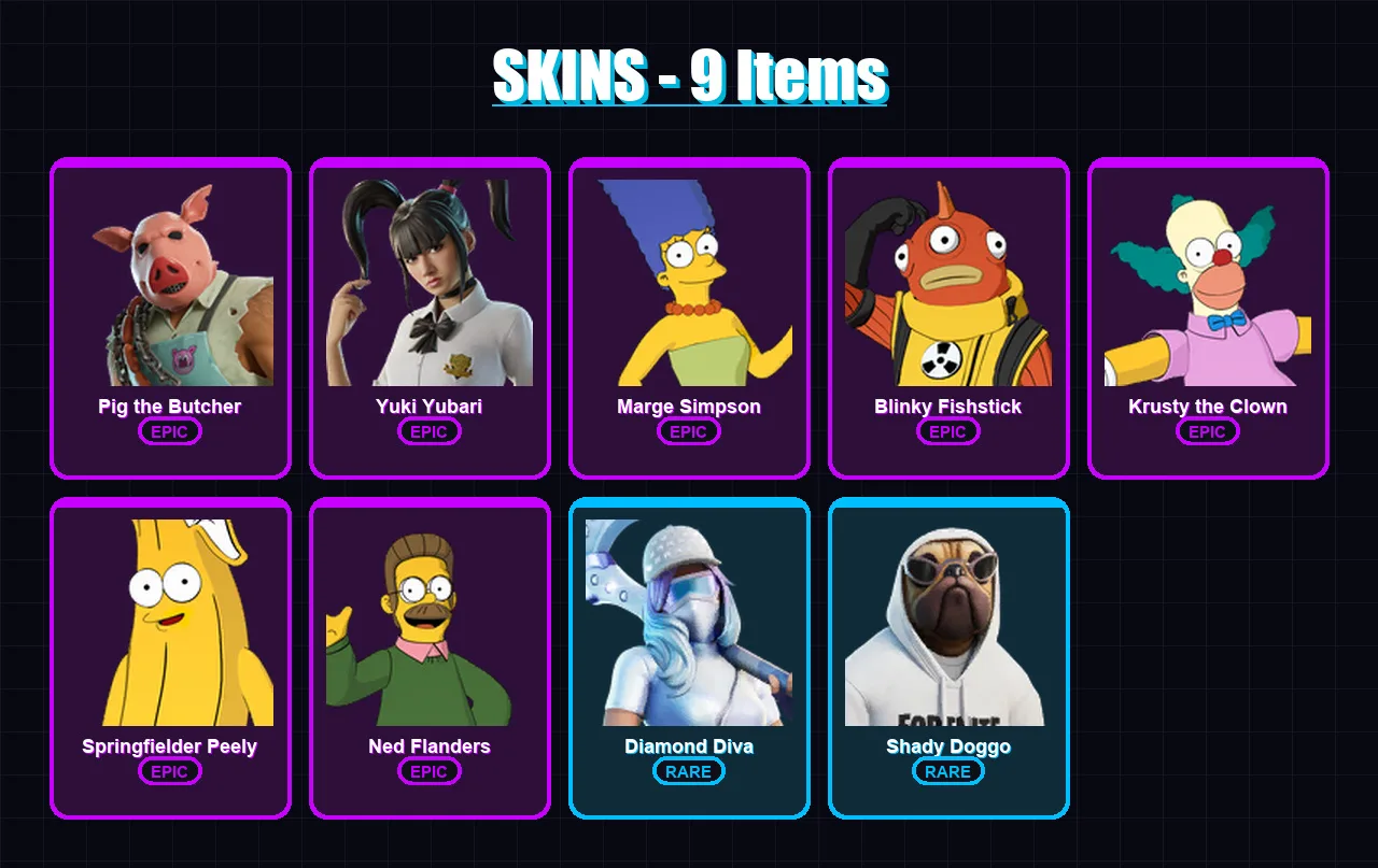 [PC/XBOX/PSN] | Pig the Butcher | Yuki Yubari | Marge Simpson | 9 skin | Lv152