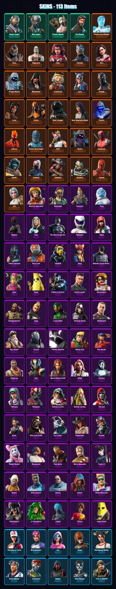 [PC/XBOX/PSN] | Rogue Agent | Elite Agent | Psycho Bandit | The Reaper | Frozen Love Ranger | 113 skin | 93 pickaxe | 85 emote | 68 glider | Lv703