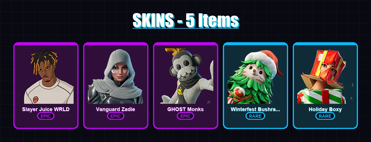[PC/XBOX/PSN] | Slayer Juice WRLD | Vanguard Zadie | GHOST Monks | 5 skin | Lv201