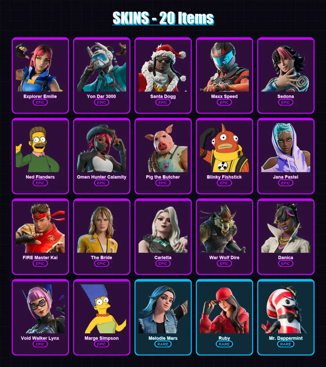 [PC/PSN] | Explorer Emilie | Yon Dar 3000 | Santa Dogg | Maxx Speed | Sedona | 20 skin | 40 pickaxe | 19 emote | 27 glider | Lv277