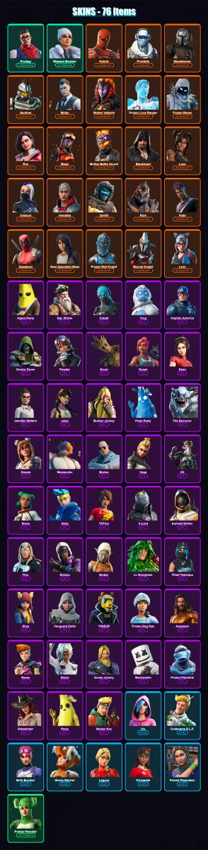 [PS4/PS5/XBOX/PC] | Prodigy | Blizzard Bomber | Hybrid | Frostbite | Mandalorian | 76 skin | 81 pickaxe | 86 emote | 92 glider | Lv1174