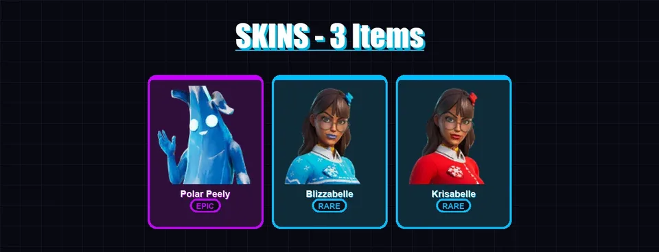 [PC/XBOX/PSN] | Polar Peely | Blizzabelle | Krisabelle | 3 skin | 6 pickaxe | 7 emote | 5 glider | Lv73 — main preview