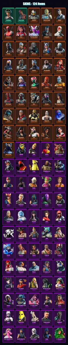 [PS4/PS5/XBOX/PC] | Trailblazer | Travis Scott | Sentinel | Spectra Knight | Midas | 124 skin | 103 pickaxe | 96 emote | 101 glider | Lv1447
