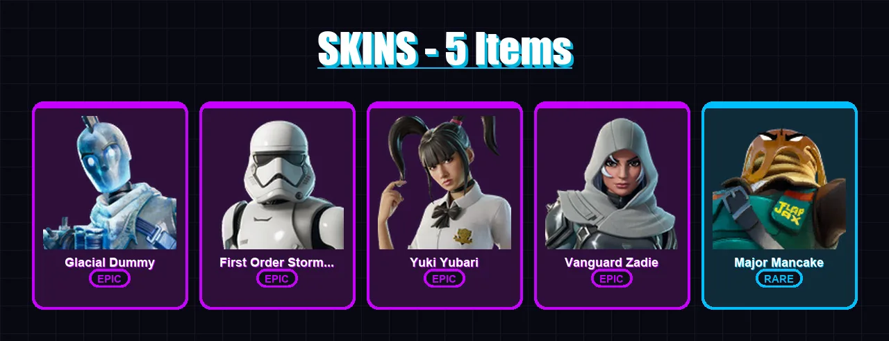 [PC/XBOX/PSN] | Glacial Dummy | First Order Stormtrooper | Yuki Yubari | 5 skin | Lv208